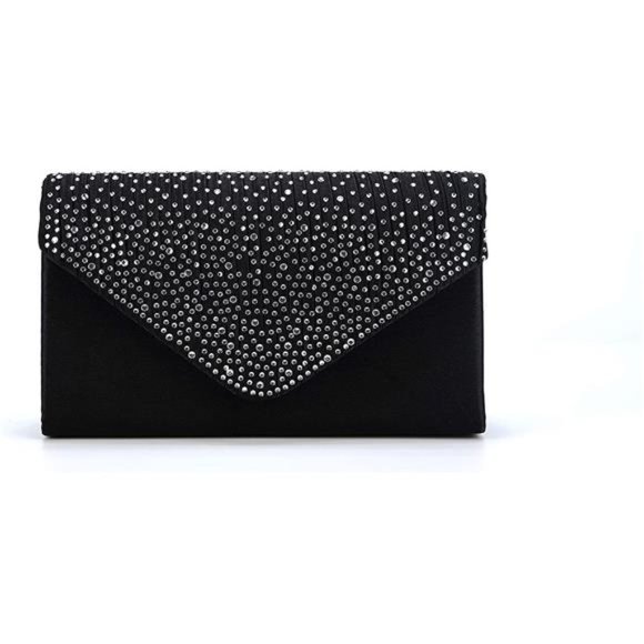 Envelope Evening Clutch Crossbody Bags Classic Wedding Party Shoulder Bag Womens - Picture 3 of 6